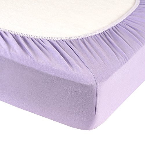 Ben & Noa Crib Sheet, 100% Breathable Jersey Cotton, Made in Canada, Lilac