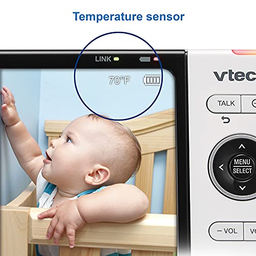 VTech VM818-2HD Video Monitor w/2 Camera's, 5-inch 720p HD Display, Night Light, 110-degree Wide-Angle True-Color Day Vision, HD No-Glare Night Vision, Best-in-Class 1000ft Range, 2-Way Talk