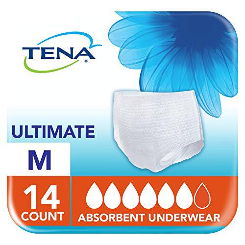 Tena Incontinence Unisex Underwear, Ultimate, Medium, 14 Count