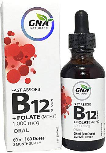 GNA Natuals Vitamin B12 with Folate Vegan Friendly Liquid