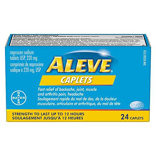 ALEVE Pain Relief Caplets, Up To 12-Hour Relief, Naproxen Sodium 220mg, 24 Caplets