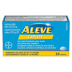 ALEVE Pain Relief Caplets, Up To 12-Hour Relief, Naproxen Sodium 220mg, 24 Caplets