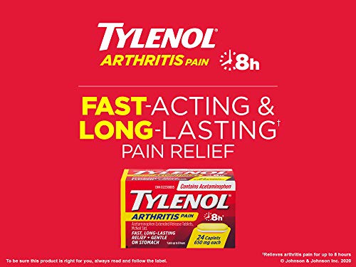 Tylenol Arthritis Pain Easy Open Bottle, Pain Reliever, Acetaminophen 650 mg Caplets, Fast & Long Lasting Arthritis, Muscle & Joint Pain Relief, 170 Caplets