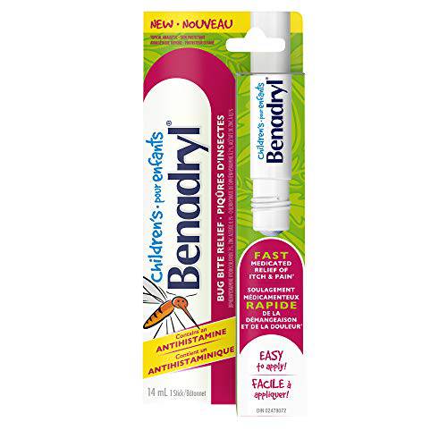 Children's Benadryl Itch and Pain Relief Stick for Bug Bites & Skin Irritations, Antihistamine 14 mL