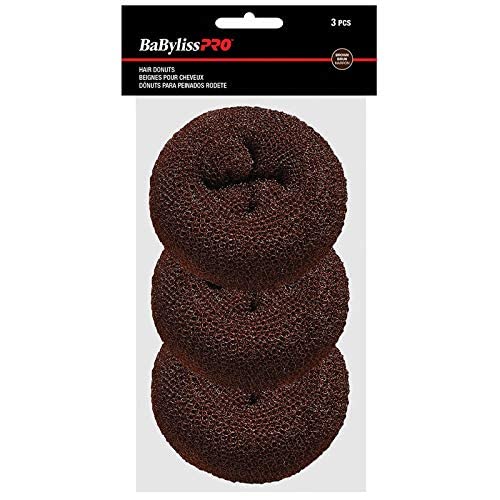 BaBylissPRO Hair Donuts, 3.5 inch Diameter, Black, 3 per pack