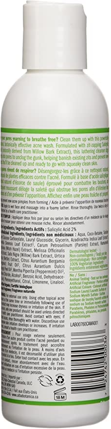 Alba Botanica Acnedote Deep Pore Wash, 177ml, Packaging may vary