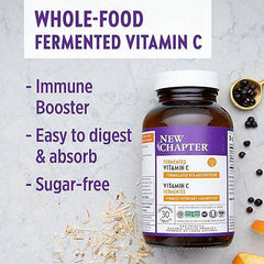 New Chapter Vitamin C + Elderberry With Fermented Vitamin C/Whole-Food Herbs + Collagen Protection, 30 Count (Pack of 1)