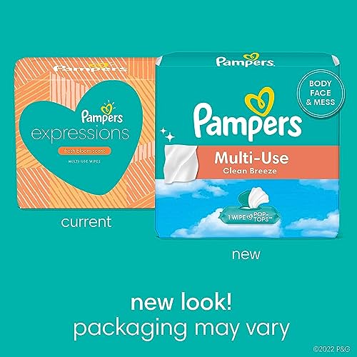 Pampers Baby Wipes Multi-Use Clean Breeze 1X Pop-Top Pack 56 Count