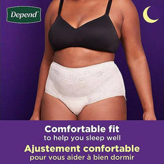 Depend Night Defense Adult Incontinence Underwear for Women, Overnight, Medium, Blush, 15 Count