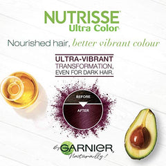 Garnier Nutrisse Ultra Color, Permanent Hair Dye, 426 Deep Purple, Vibrant Colour, Silky and Smooth Hair Enriched With Avocado Oil, 1 Application