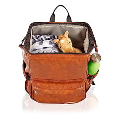 Hannah & Sophia Soho Traverse Diaper Backpack in Cognac