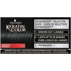 Schwarzkopf Keratin Color Permanent Hair Color Cream, 1.0 Onyx Black, 1 Count