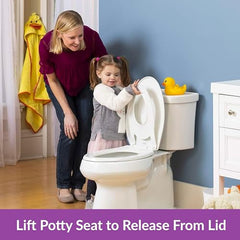 Little2Big 1881SLOW 000 Toilet Seat with Built-in Potty Training Seat, Slow-Close, and Will Never Loosen, Elongated, White