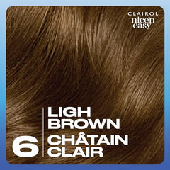 Clairol Nice'n Easy Permanent Hair Dye, 6 Light Brown Hair Color, 1 Count