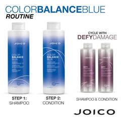 Joico Color Balance Blue Shampoo, Neutralizes Brassy Tones, Protects Colour Treated Hair, with Keratin and Green Tea Extract