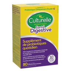 Culturelle Daily Digestive Health Daily Probiotic for Men and Women, With 100% Naturally Sourced Lactobacillus GG Strain, Pharmacist Recommended, Gluten Free and Vegan, 80 Count Capsules