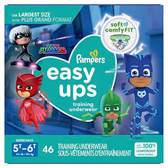 Pampers Easy Ups Training Pants Boys and Girls, 5T-6T, 46 Count, Super Pack