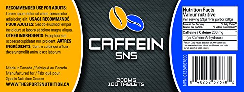 Sports Nutrition Source - Caffeine 200mg 100 Tablets