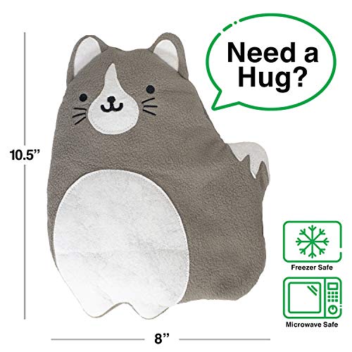 GAMAGO Fat Cat Heating Pad & Pillow Huggable - Microwavable Heat Pad for Cramps, Aches & Anxiety Relief - Cute Heat Pack Stuffed with Eco-Friendly Wheat & Dried Lavender - 10.5"