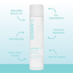 DESIGNME QUICKIE.ME Dry Shampoo Spray | Oil Absorbing | Root Lifting Shampoo for Light Tone, 339mL