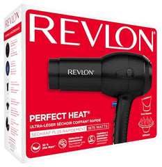 Revlon RV544FBLK Advanced Ionic Technology™ Hair Dryer with Diffuser, Powerful, Ionic Hair Dryer with Concentrator, Quick Dry, Lightweight, 2 Heat/ Speed Settings, Less Frizz, Shiny and Smooth Hair, Black