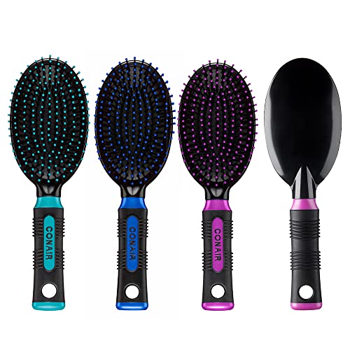 Conair Pro Hair Brush with Nylon Bristles, Oval Cushion, Assorted