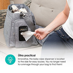 bblüv - Ültra - Diaper Bag, Large Capacity baby bag, Includes a Built-in Wetbag, Food Bag, Fleece Blanket, Wipe Dispenser and Large Changing Pad. Perfect for Mom and Dad
