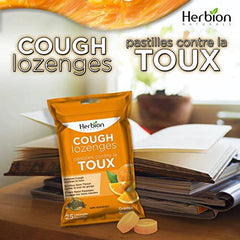 Herbion Naturals Cough Lozenges with Natural Orange Flavour, 25 Lozenges - Relieves Cough, Clears Nasal Congestion, Soothes Sore Throat; For Adults and Children 12 years and above