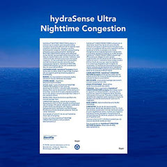 hydraSense Nighttime Congestion Nasal Spray -  with Cooling Eucalyptus, Ultra Nasal Congestion Relief Saline Spray, Fast Acting, Clinically-Proven, Non-Medicated, Non-Habit forming, Saline Solution, Natural Source Seawater, 20ml