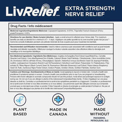 LivRelief Nerve Pain Relief Extra Strength - Plant Based Relief for Tingling/Traveling Pain, 50g