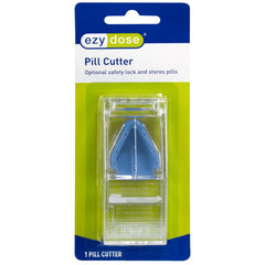 EZY DOSE Locking Pill Cutter, Cuts Pills, Vitamins and Tablets, Blue 1 count