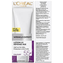 L'Oreal Paris Anti-Aging SPF 30 Lotion 55+, Day Skincare, Wrinkle Expert, UV Lotion With Calcium to reduce the Look of Wrinkles, 50mL