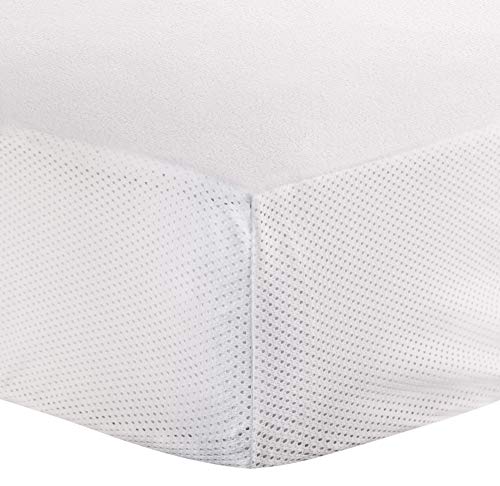 Kushies Baby Fitted Waterproof Crib Mattress Protector Soft and Absorbent, White, 28" x 52"