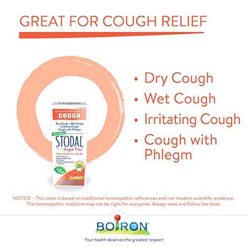 Boiron Stodal Adult Sugar Free, 200ml, Homeopathic Medicine for Dry & Wet Cough