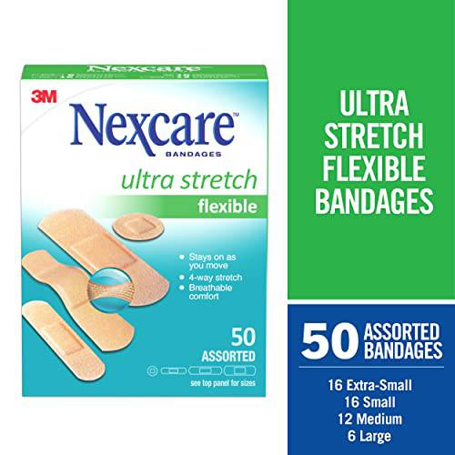 Nexcare™ Ultra Stretch Bandages CS201-CA, Assorted Sizes, 50/Pack