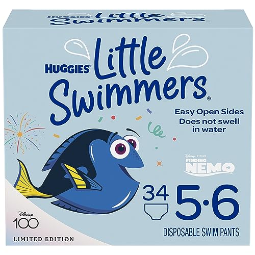 HUGGIES Disposable Swim Diapers - Size 5-6 Large, Huggies Little Swimmers, 34 ct