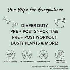 The Honest Company Clean Conscious Wipes | 99% Water, Compostable, Plant-Based, Baby Wipes | Hypoallergenic, EWG Verified | Terrazzo, 36 Count