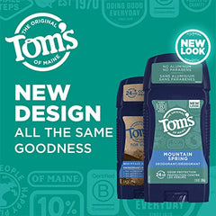 Tom's of Maine Long-Lasting Aluminum-Free Natural Deodorant for Men, Mountain Spring, 2.8 oz. (Packaging May Vary)