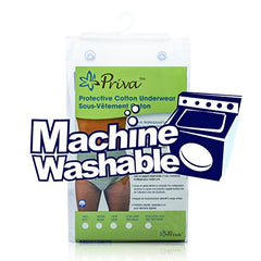 Priva Men's Protective 100% Cotton Underwear with Sewn in Waterproof Liner, Grey, Extra Large, Machine Washable
