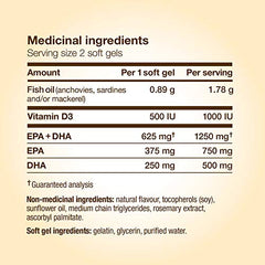 NutraSea Plus D Liquid Gels Fresh Mint Health Supplement, 60 count