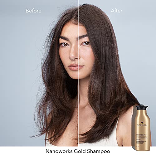 Pureology Nanoworks Gold Transformative Vegan Shampoo for Dull Hair - Sulfate-Free Shampoo for Color-Treated Hair - 1 Liter