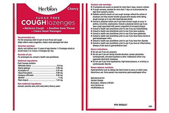 Herbion Naturals Cough Lozenges Sugar Free Cherry Flavor | Cough Suppressant | Sore Throat Relief | Pack of 5, 125 Counts