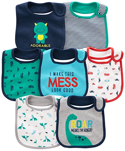 Simple Joys by Carter's Baby Boy's 7-Pack Teething Bib, Blue, One Size