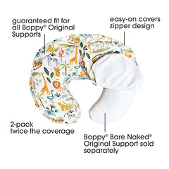 Boppy Nursing Pillow Liner and Colorful Wildlife Nursing Pillow Cover 2 Pack, Includes One White Protective Liner and One Original Boppy Pillow Cover, Nursing Support Pillow Sold Separately