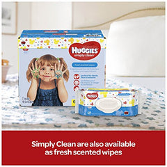 Baby Wipes, Huggies Simply Clean, Fragrance free, 1 Flip Top Pack, 64 Wipes