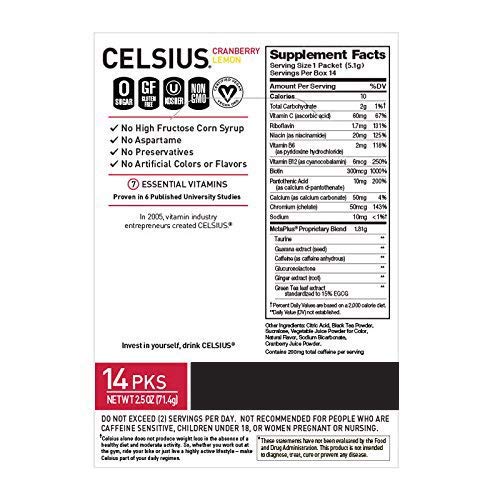CELSIUS On-the-Go Powder Stick Packs, 2.5 Ounce (Pack of 14)