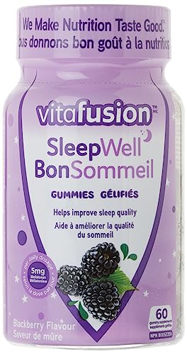 Vitafusion Sleepwell Adult Vitamin Gummies, 5mg Melatonin Per Daily Dose, Helps Improve Sleep Quality, 60 Count (1 Month Supply), Packaging May Vary