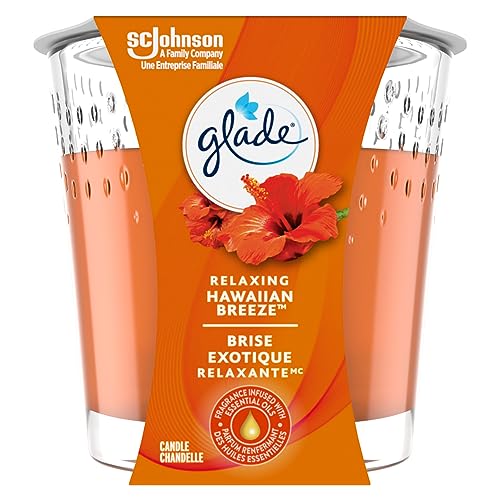 Glade Scented Candle, Hawaiian Breeze, 1-Wick Candle, Air Freshener Infused with Essential Oils for Home Fragrance, 1 Count