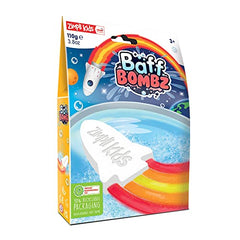 Zimpli Kids Baff Bombz - Rocket, Pack of 1 Bath Bomb! Rocket Shaped with a Colorful Special Effect Surprise! Biodegradable and Vegan Friendly!