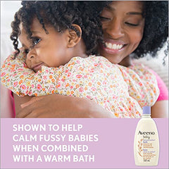 AveenoBaby Calming Comfort Bath Baby Body Wash for gently cleanses baby’s skin & helps calm baby before bedtime natural oat Lavender & Vanilla Scents, 532 mL